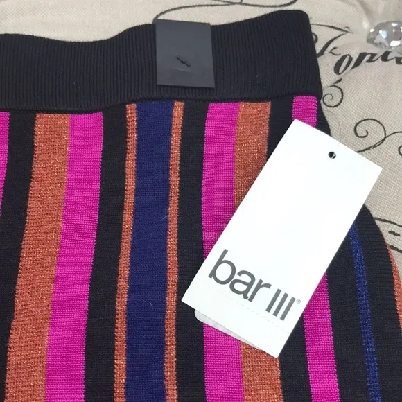 🎁 Bar III Metallic Striped Pencil Skirt