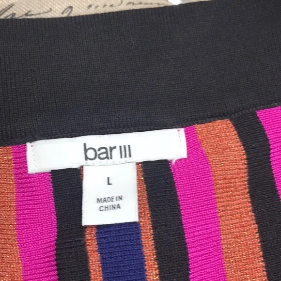🎁 Bar III Metallic Striped Pencil Skirt