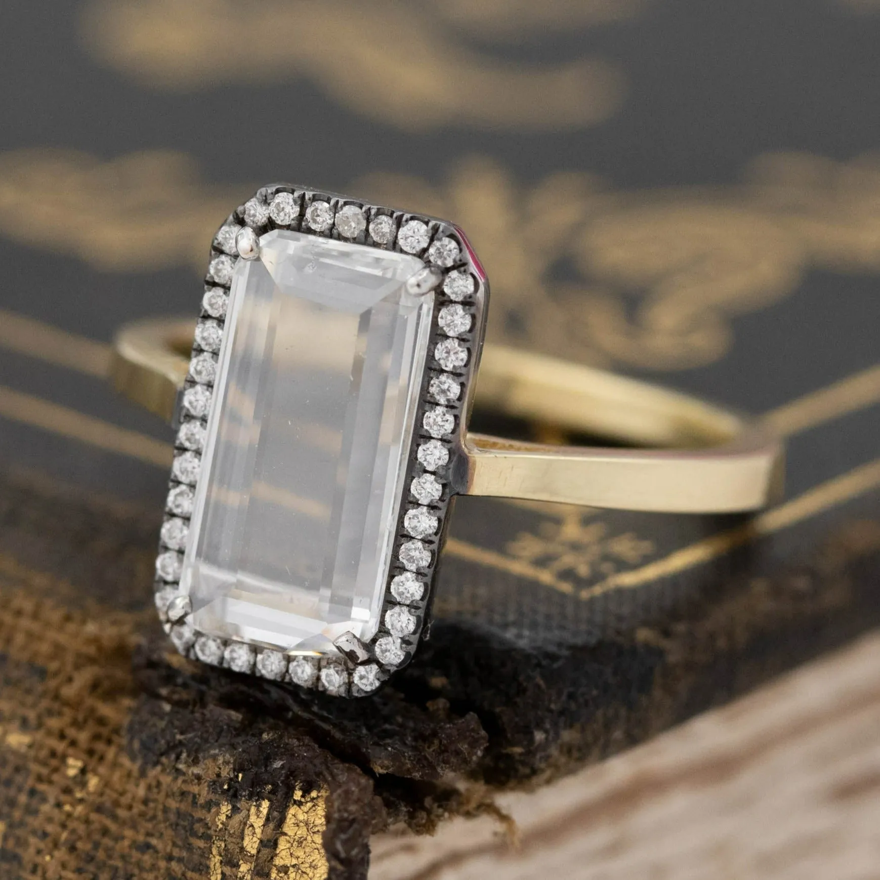 1.27ct Portrait Cut Diamond Halo Ring, GIA D SI