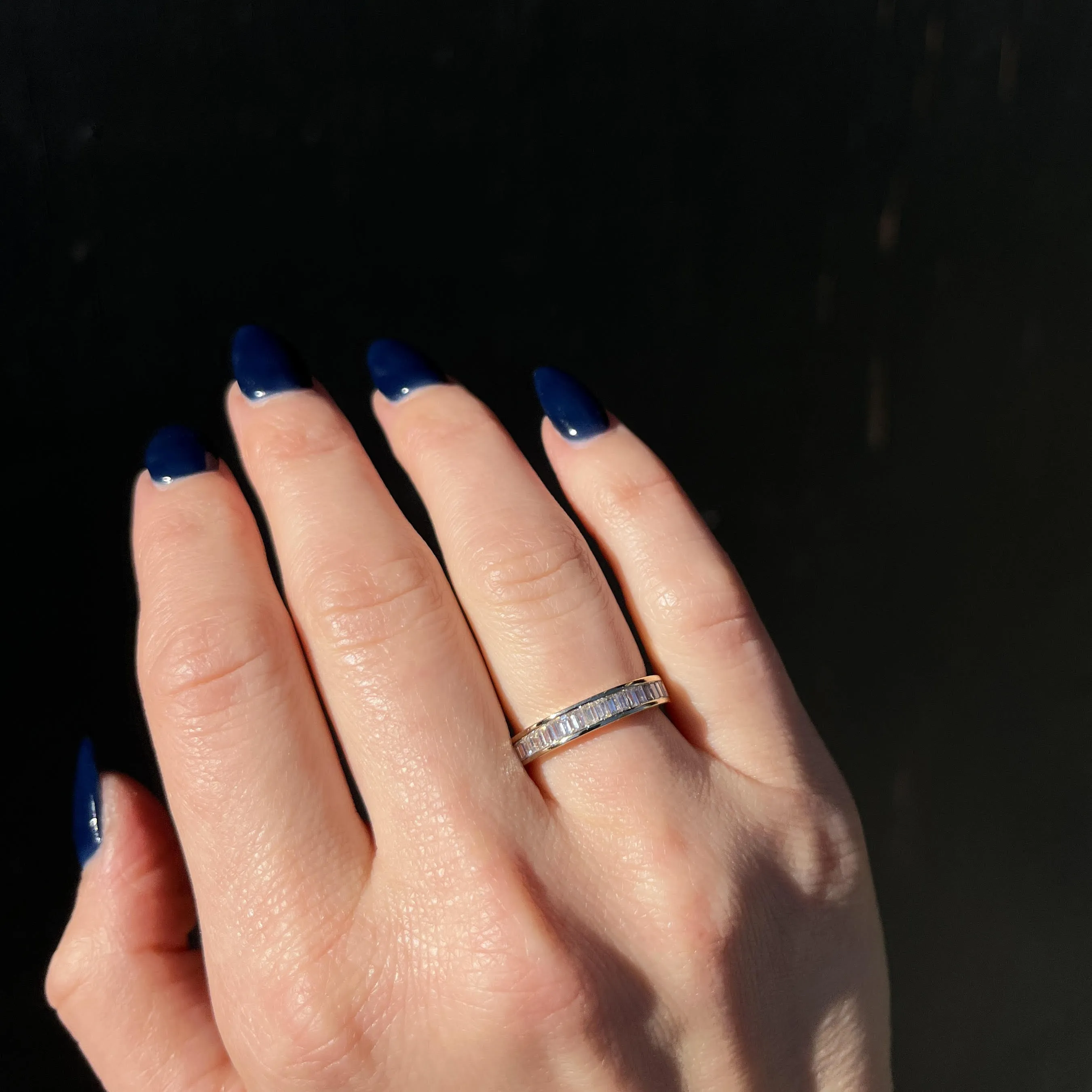 14K Yellow Gold 0.96 CTW Baguette Diamond Band