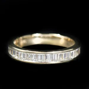 14K Yellow Gold 0.96 CTW Baguette Diamond Band
