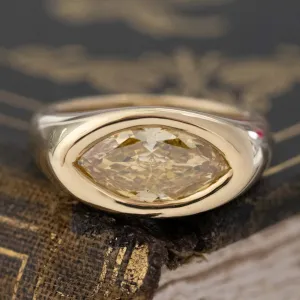 1.67ct Marquise Cut Diamond Bezel Ring, GIA