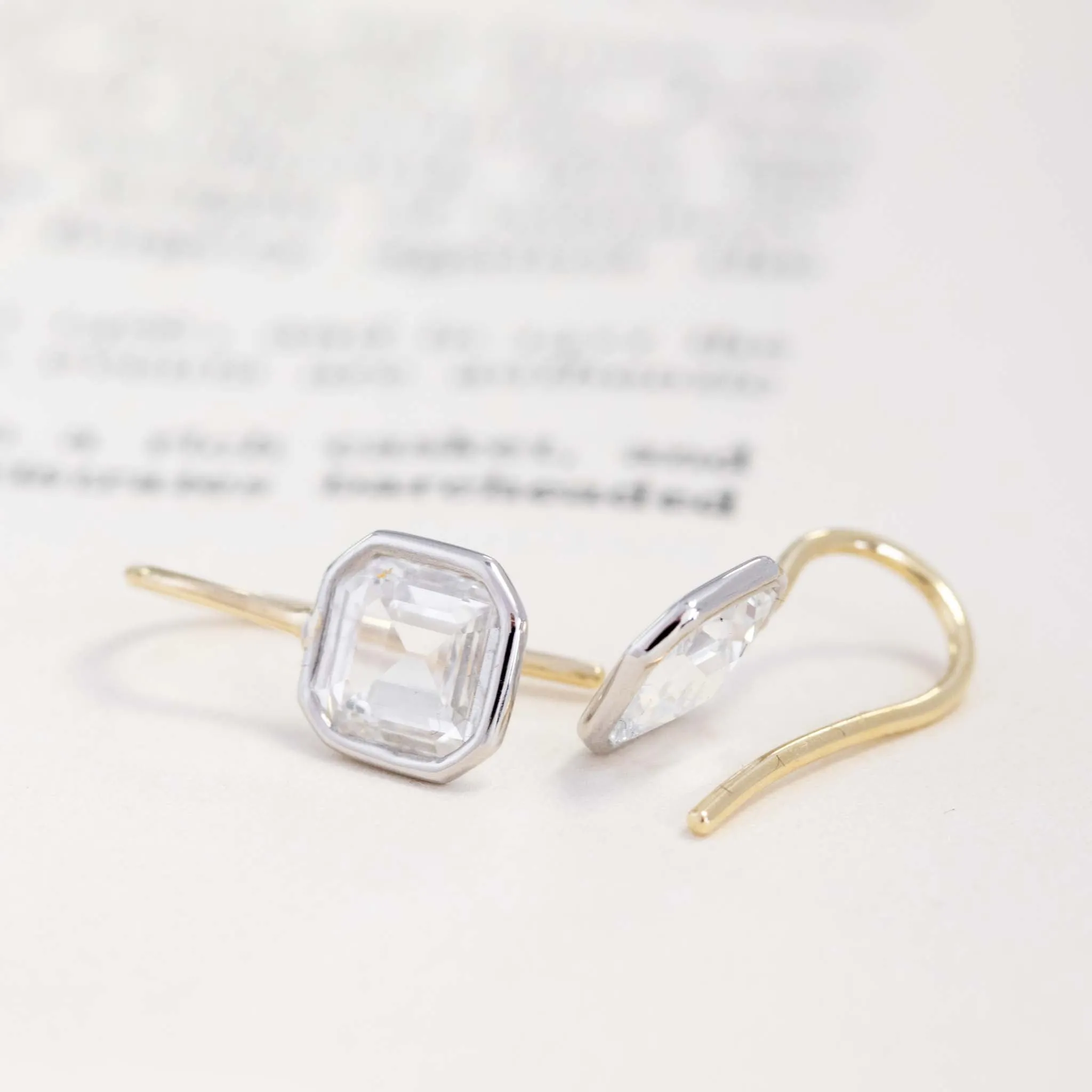 1.84ctw Portrait Asscher Cut Diamond French Wire Earrings, GIA I