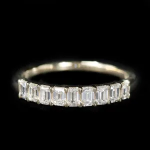 18K Yellow Gold 0.90 CTW Emerald Cut Diamond Band