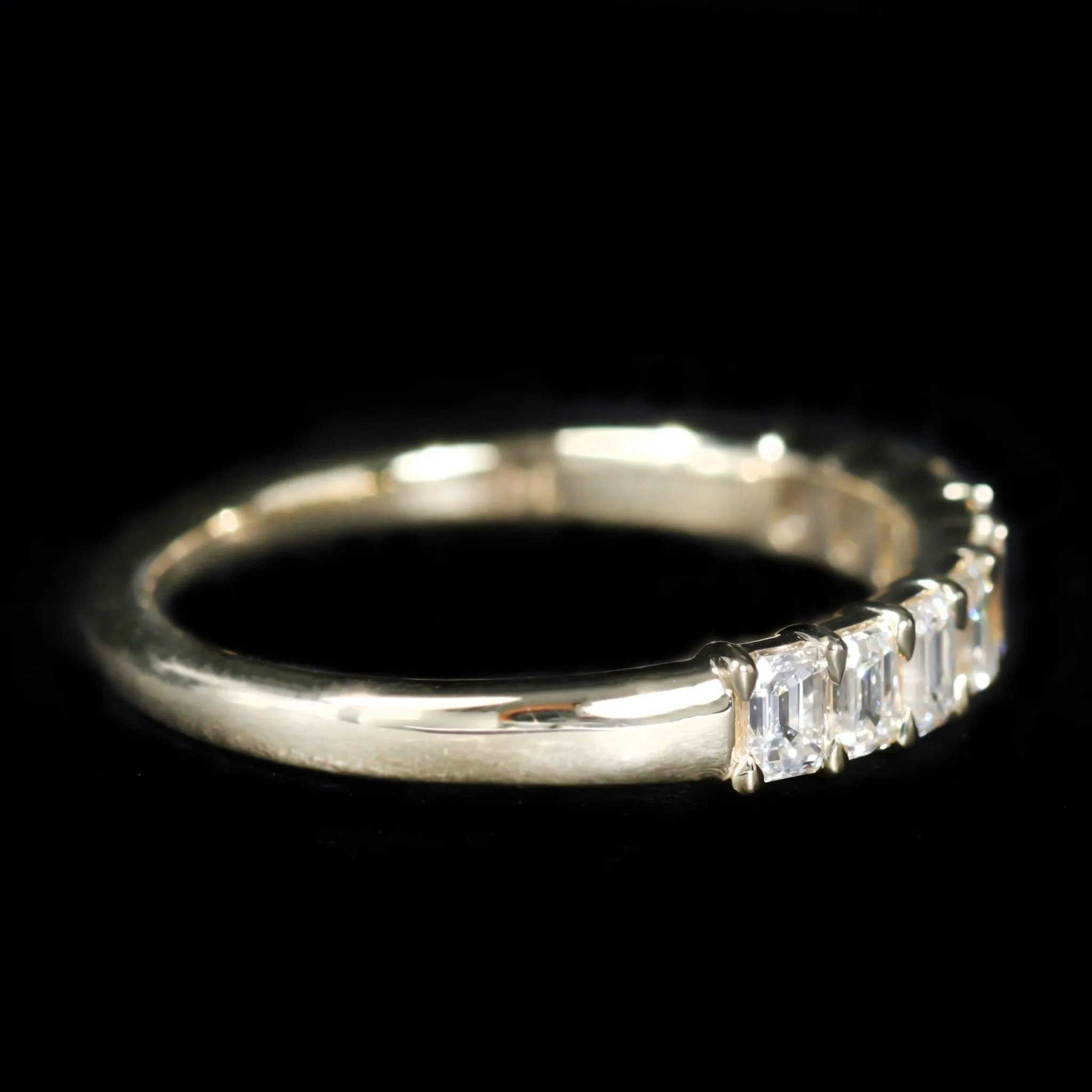 18K Yellow Gold 0.90 CTW Emerald Cut Diamond Band