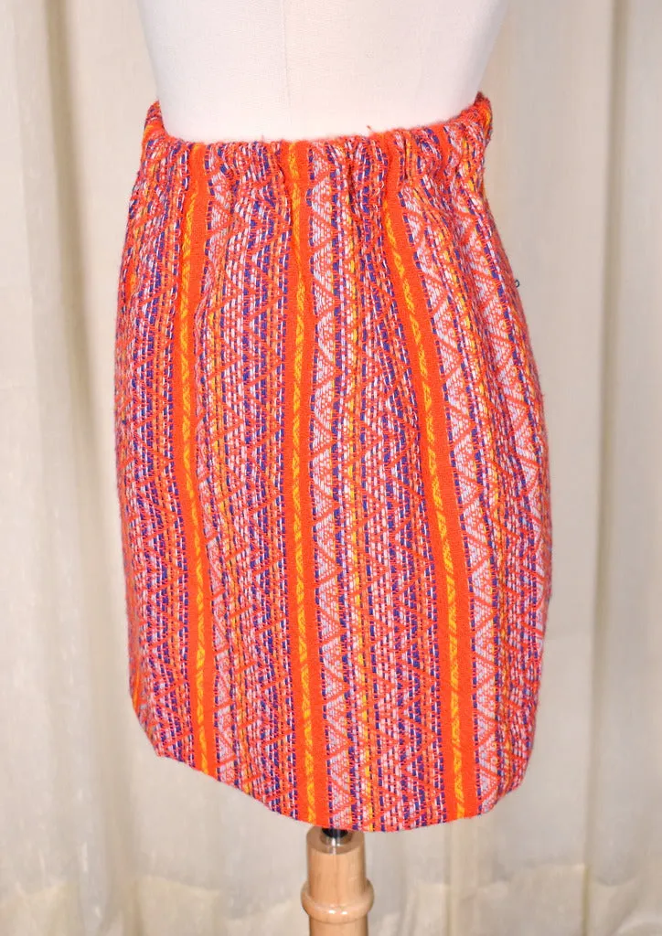 1960s Red Zig Zag Mini Skirt