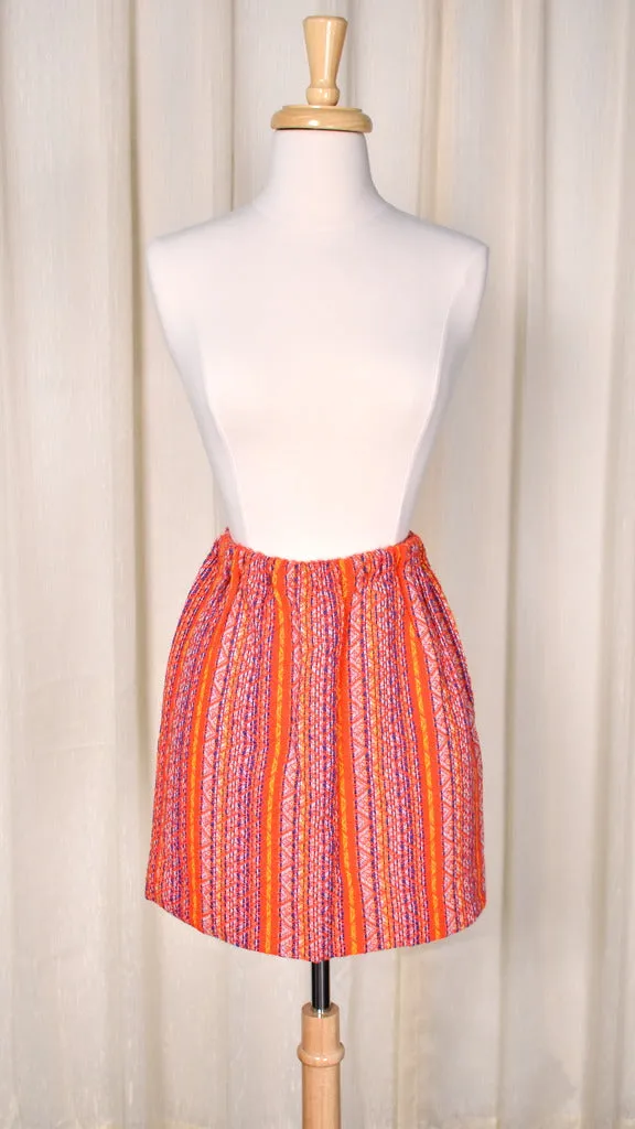 1960s Red Zig Zag Mini Skirt