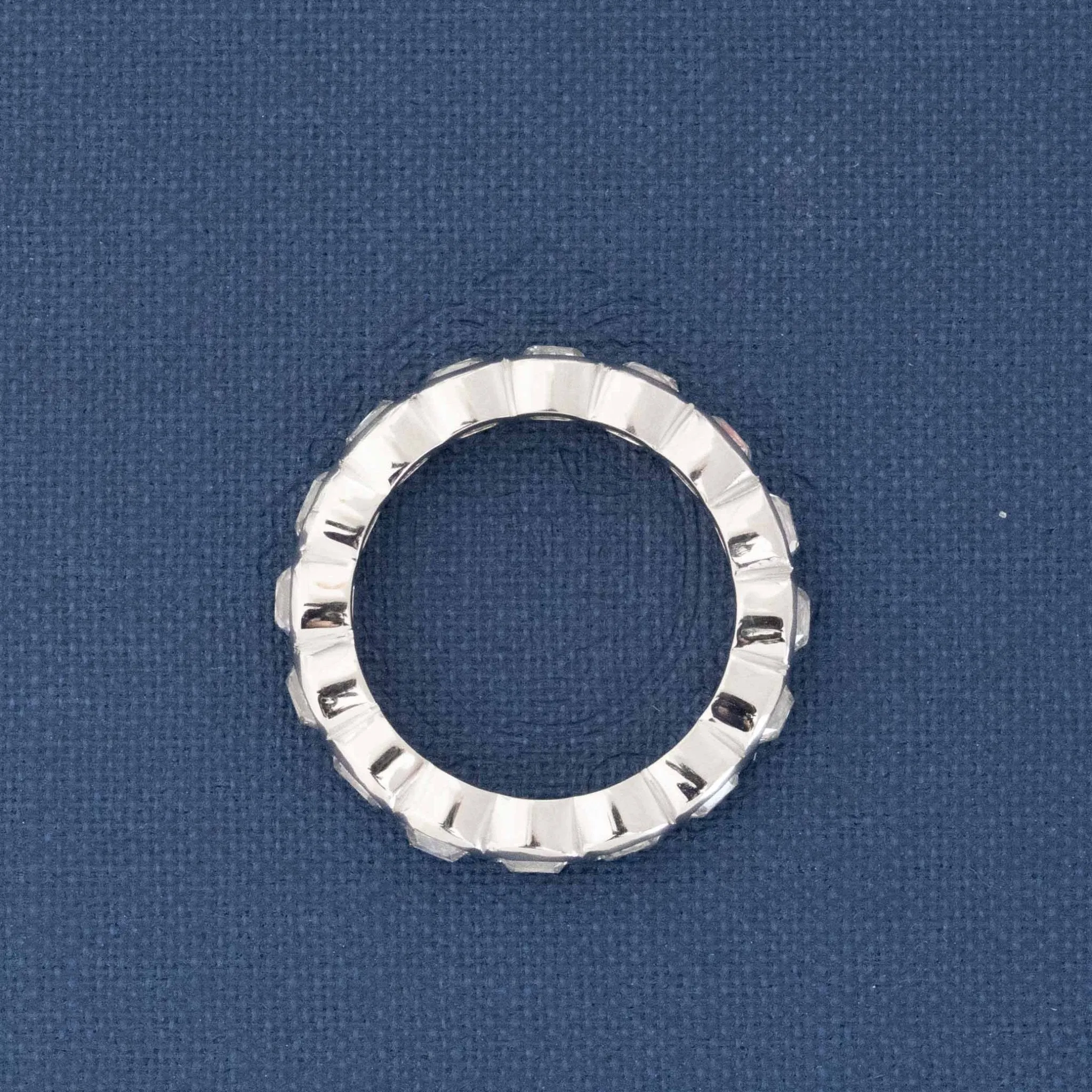 2.79ctw Elongated Old Mine Cut Diamond Bezel Eternity Band