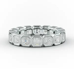 3.0 Carat Bezel Set Asscher Cut Diamond Eternity Band