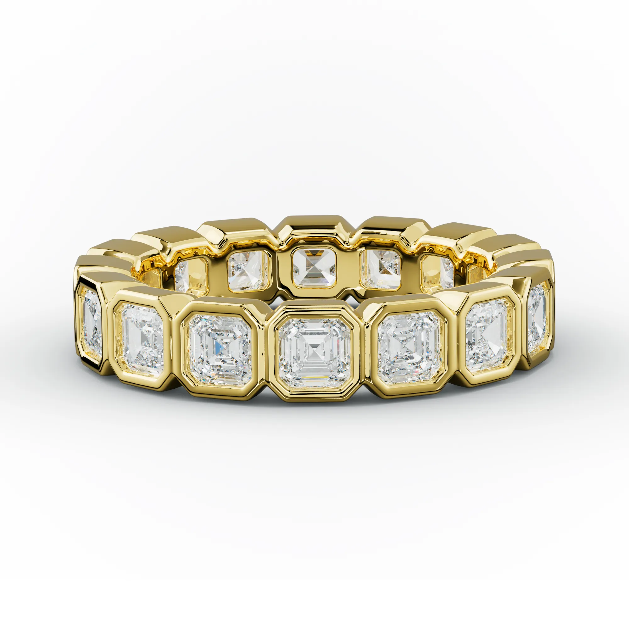 3.0 Carat Bezel Set Asscher Cut Diamond Eternity Band