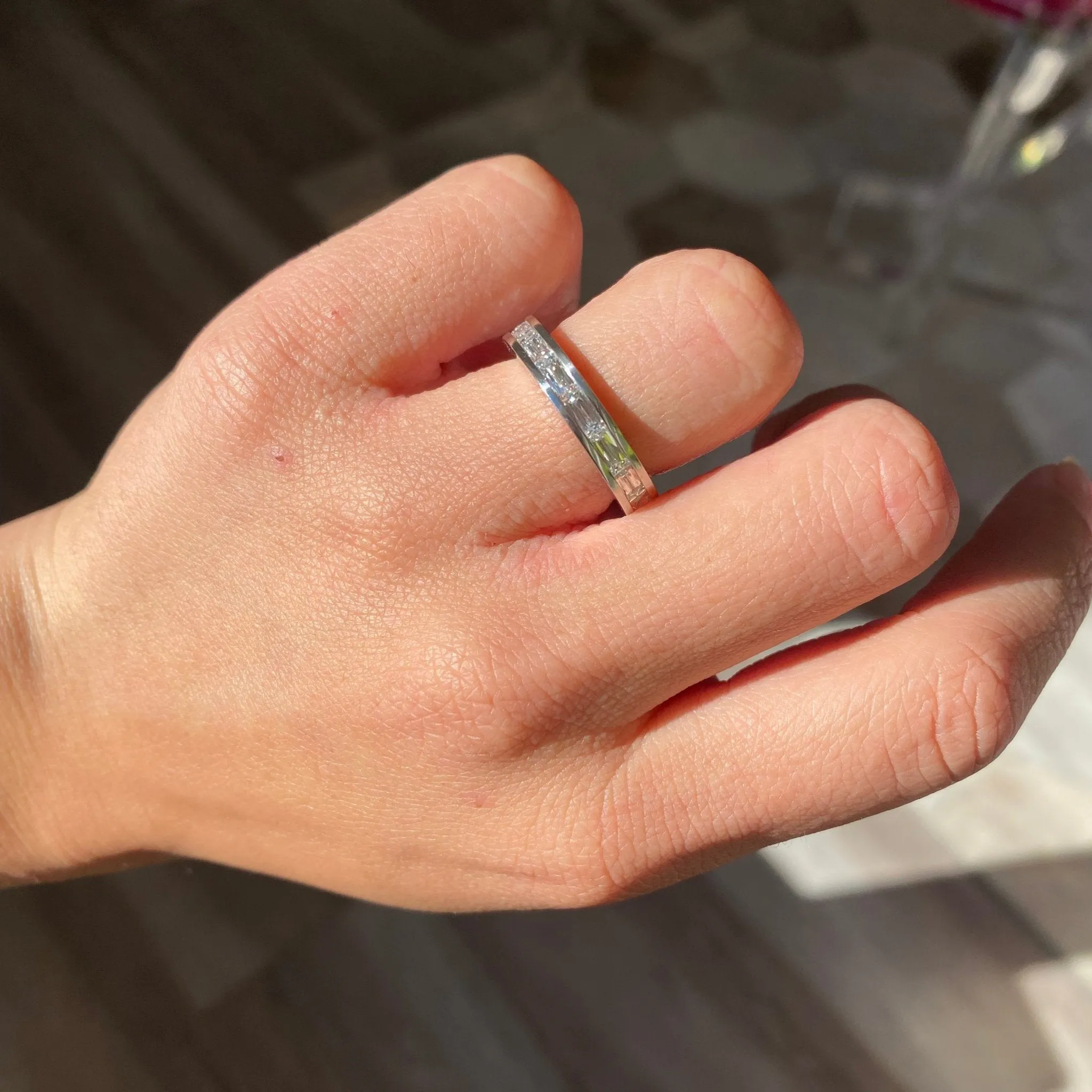 3.05ctw French Baguette Cut Diamond Eternity Band