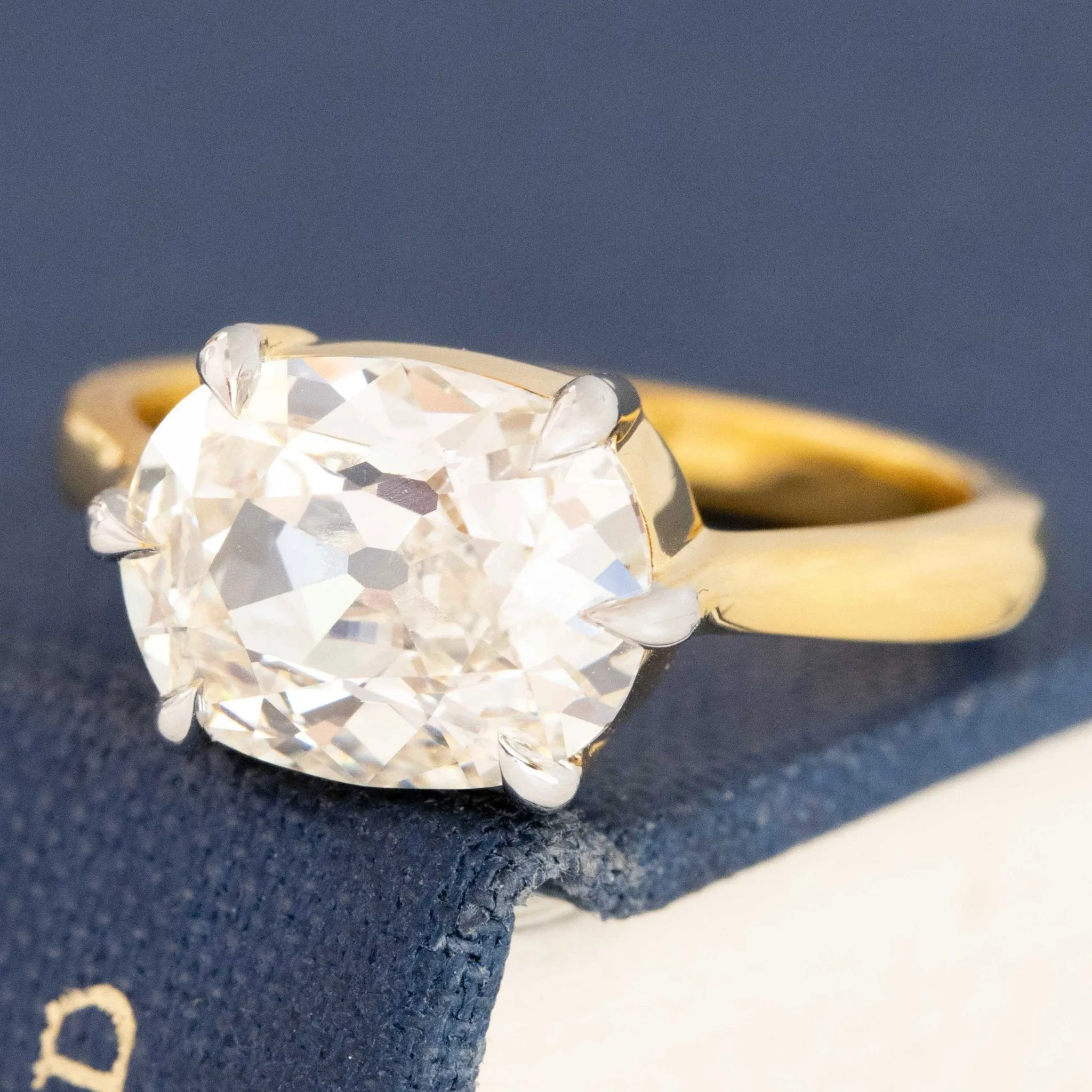 3.10ct Oval Old Mine Cut Diamond Solitaire, GIA K VVS