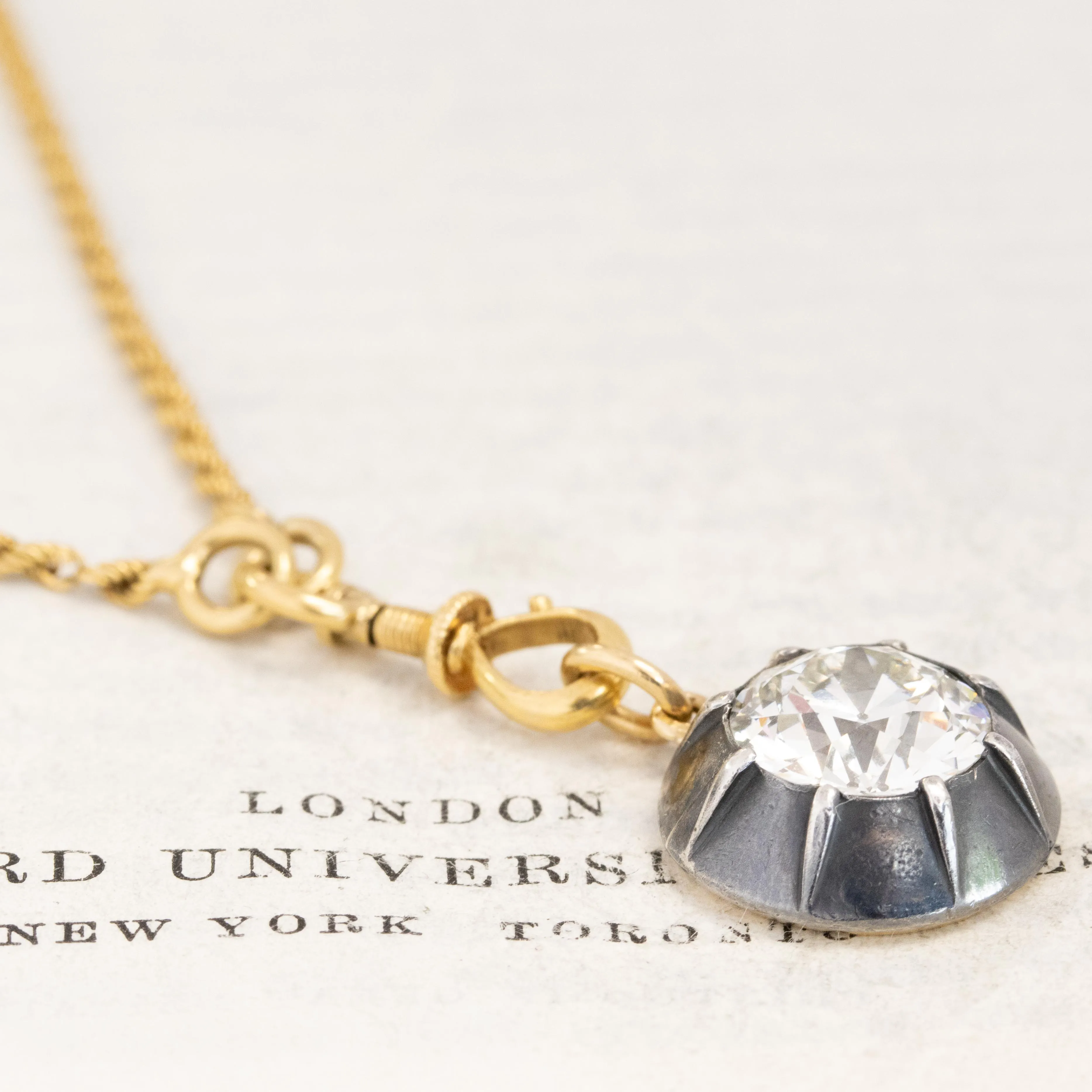 3.57ct Old European Cut Diamond Collet Pendant