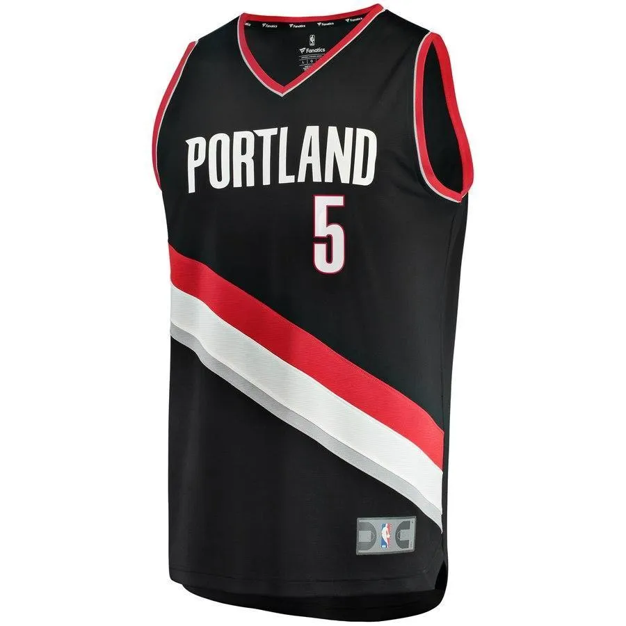5 - Rodney Hood Portland Trail Blazers Fast Break Jersey - Icon Edition - Black