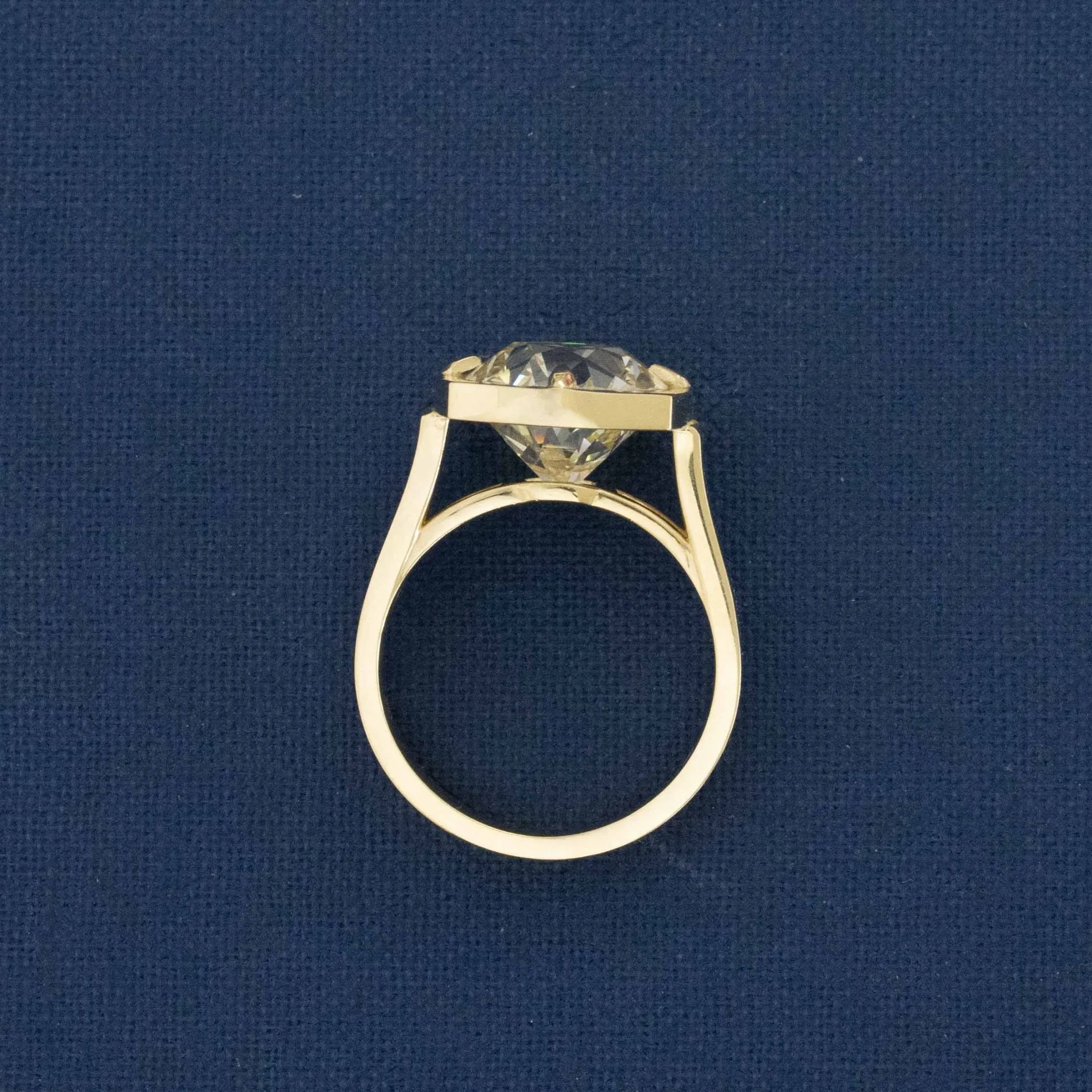 5.33ct Old Mine Cut Diamond Bezel Solitaire, GIA