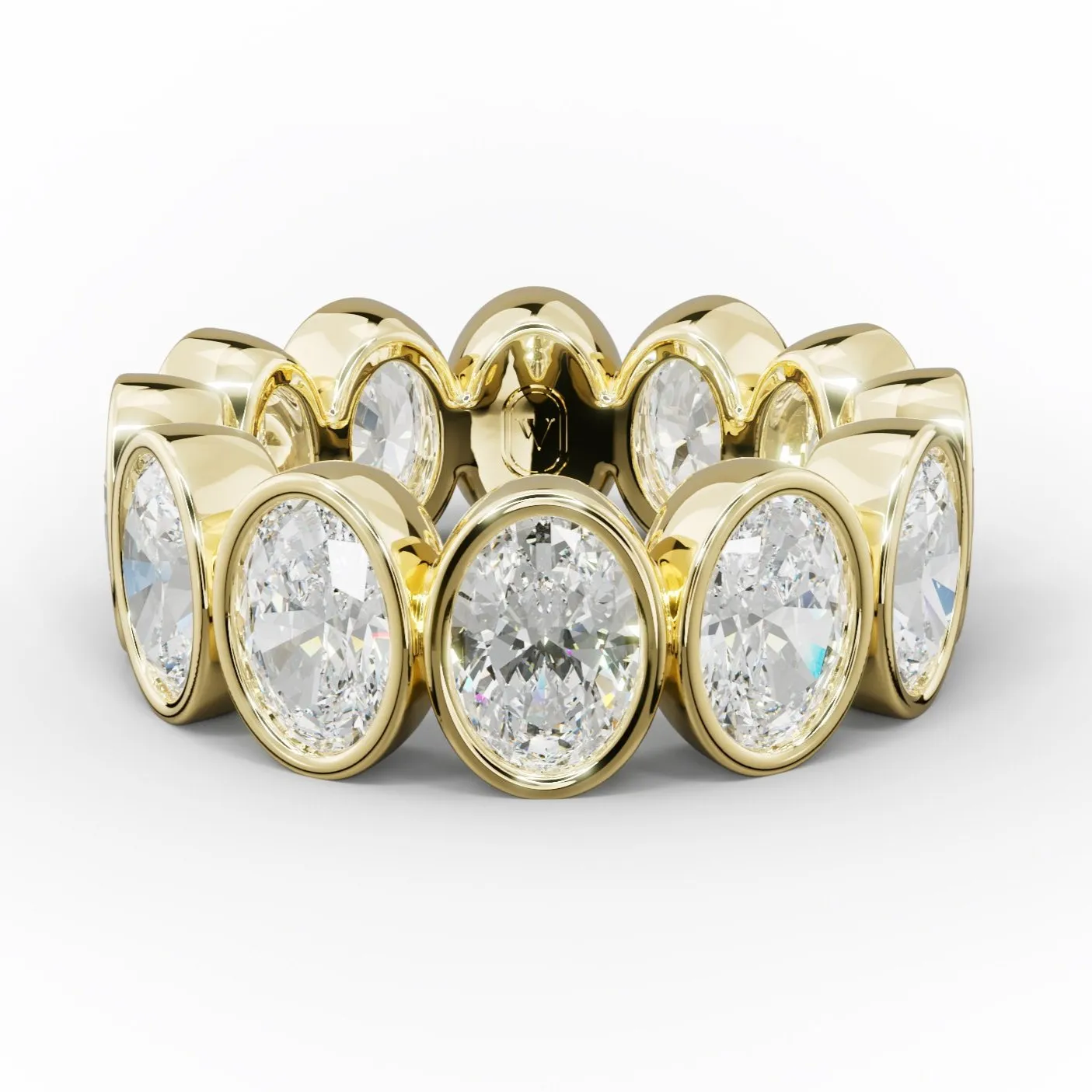 6.0 Carat Bezel Set Oval Cut Diamond Eternity Band