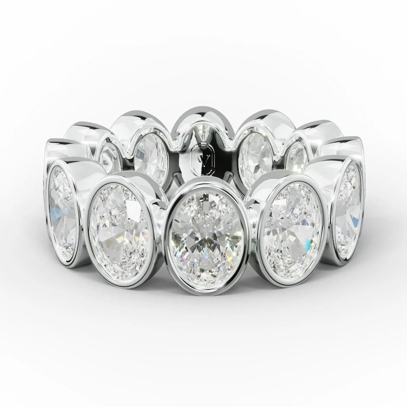 6.0 Carat Bezel Set Oval Cut Diamond Eternity Band