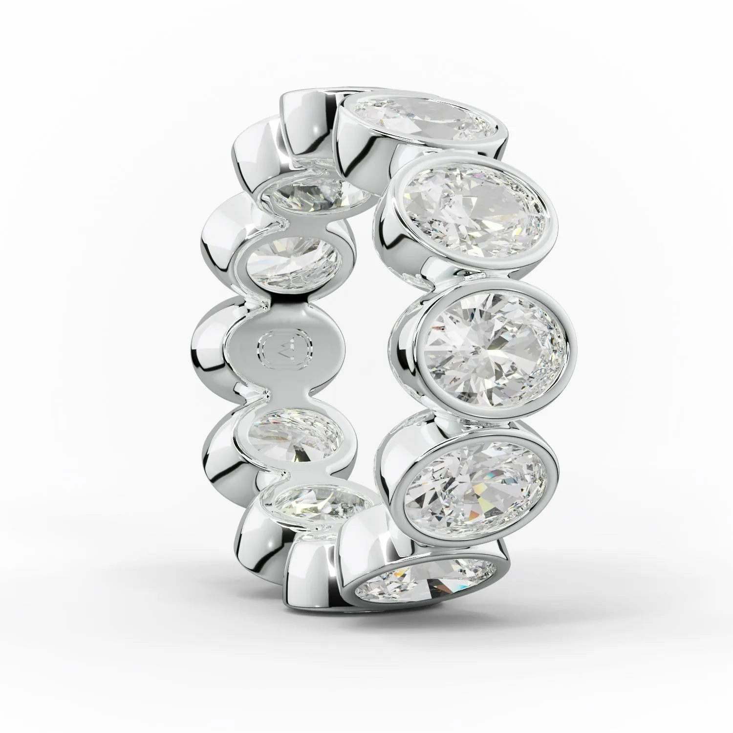 6.0 Carat Bezel Set Oval Cut Diamond Eternity Band