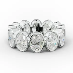 6.0 Carat Bezel Set Oval Cut Diamond Eternity Band