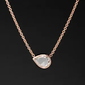 .60ct Pear Rose Cut Diamond Bezel Pendant