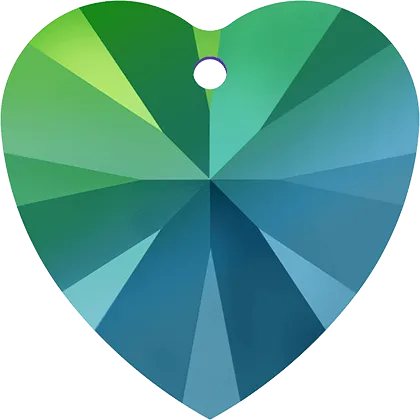 6228 Swarovski XILION Heart Pendants, Crystal Scarabaeus Green (001 SCGR)