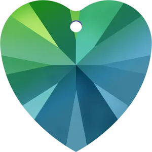 6228 Swarovski XILION Heart Pendants, Crystal Scarabaeus Green (001 SCGR)