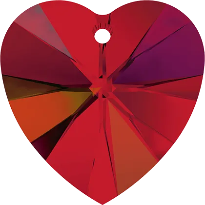 6228 Swarovski XILION Heart Pendants, Light Siam AB (227 AB)