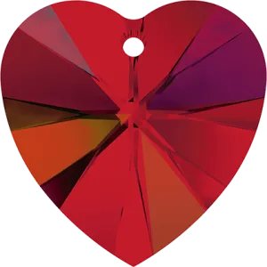 6228 Swarovski XILION Heart Pendants, Light Siam AB (227 AB)