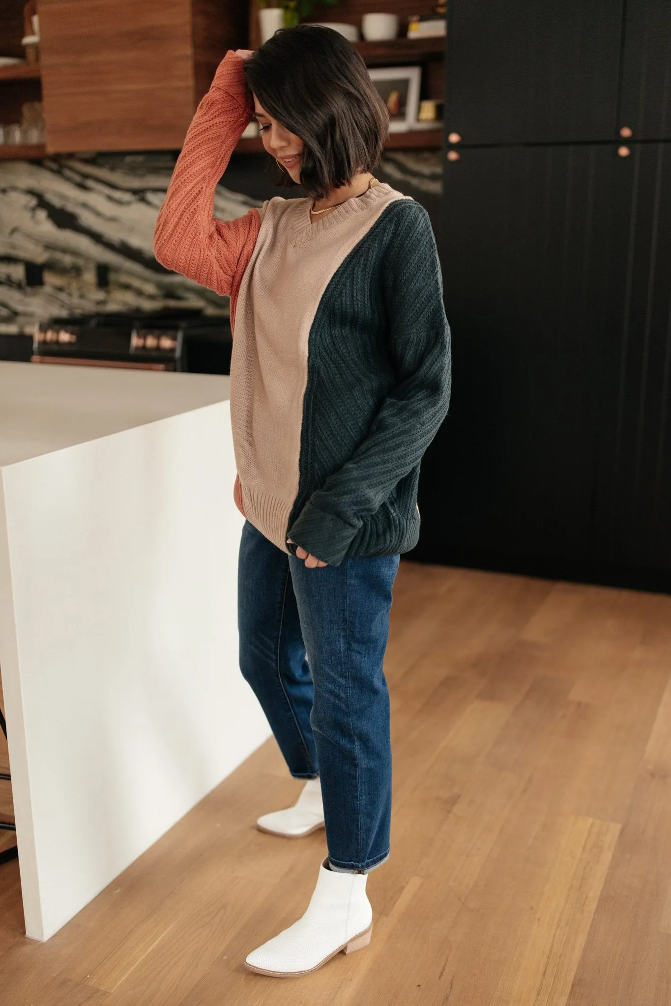 A Sweater With Colors in Peach