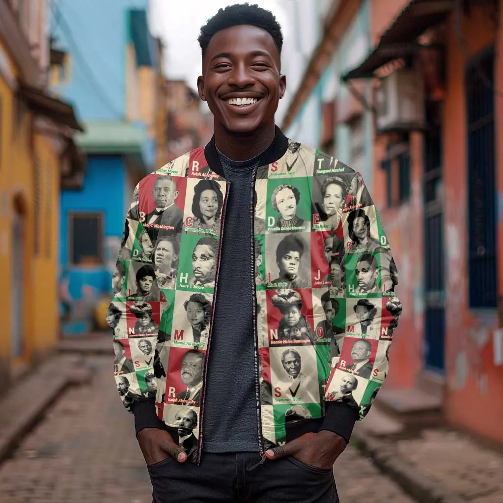 A To Z Of Black Heroes Bomber Jacket Civil Rights Leaders DT02
