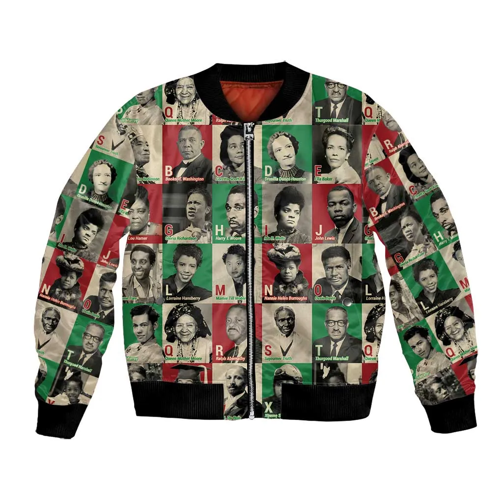 A To Z Of Black Heroes Bomber Jacket Civil Rights Leaders DT02