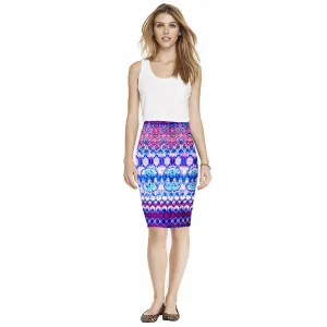 Adalisa Women Wrap Skirt Vintage High Waist Clothes Women Knee Length Print Pencil Skirts Ladies Midi Skirt Girl