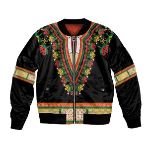 Africa Dashiki Bomber Jacket Embroidery Neckline Floral Pattern LT18