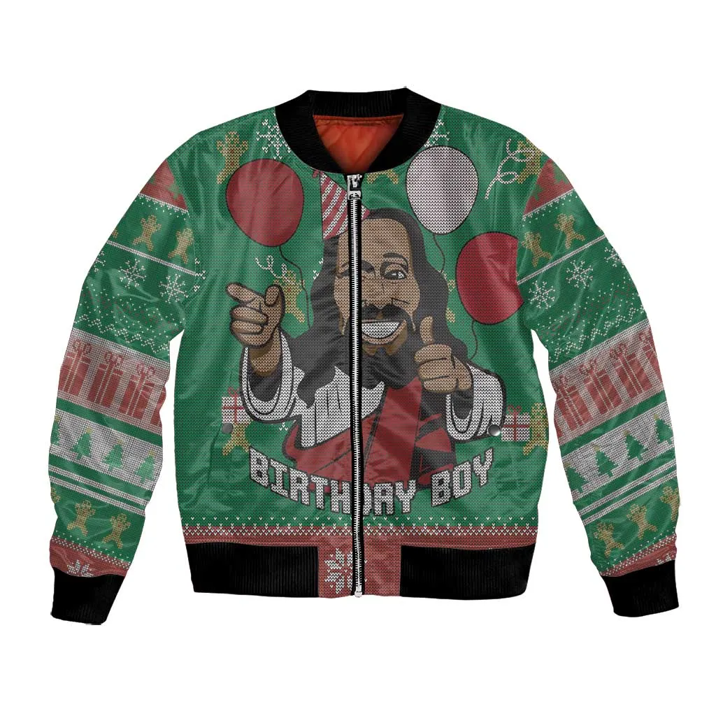 African Birthday Boy Jesus Bomber Jacket Afro Christmas DT03