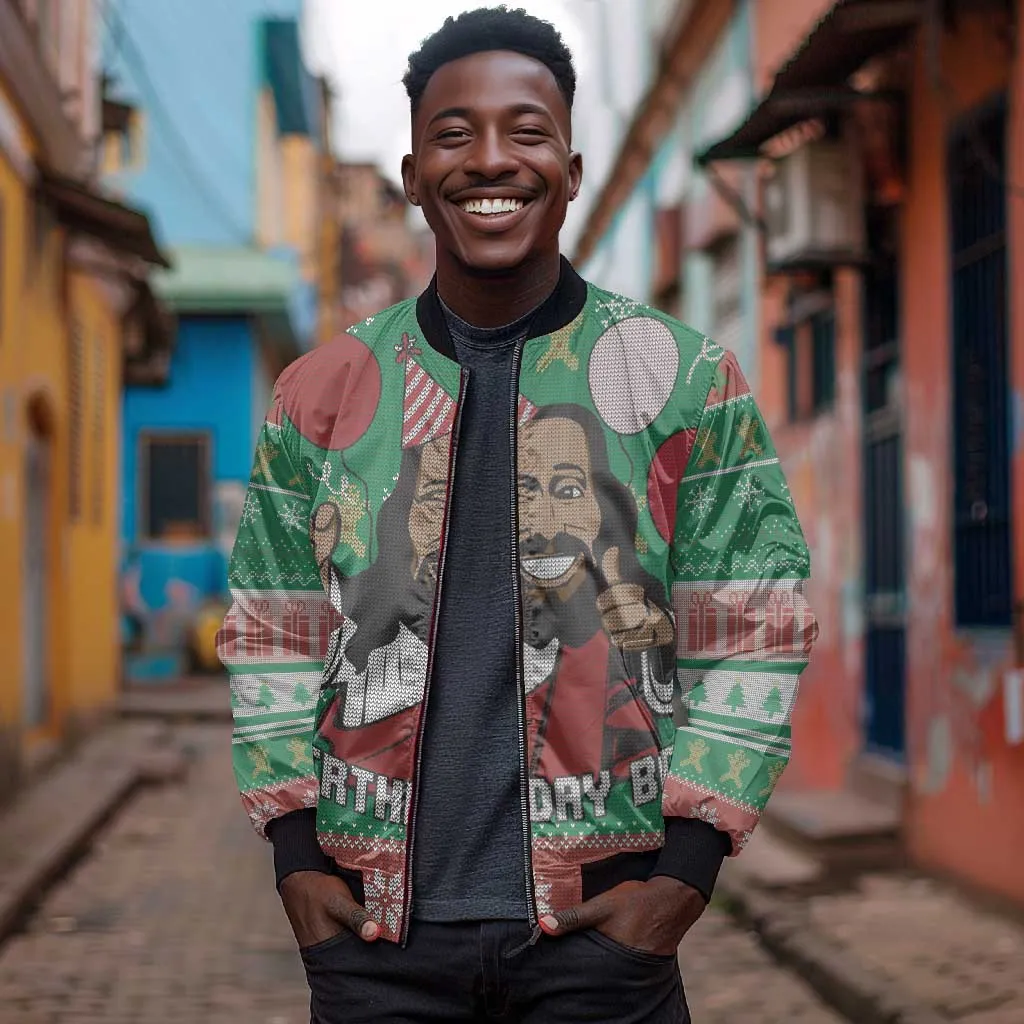 African Birthday Boy Jesus Bomber Jacket Afro Christmas DT03