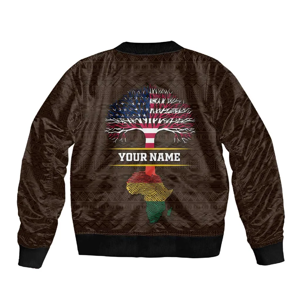 African Roots Design - Custom Personalized Sleeve Zip Bomber Jacket DT02