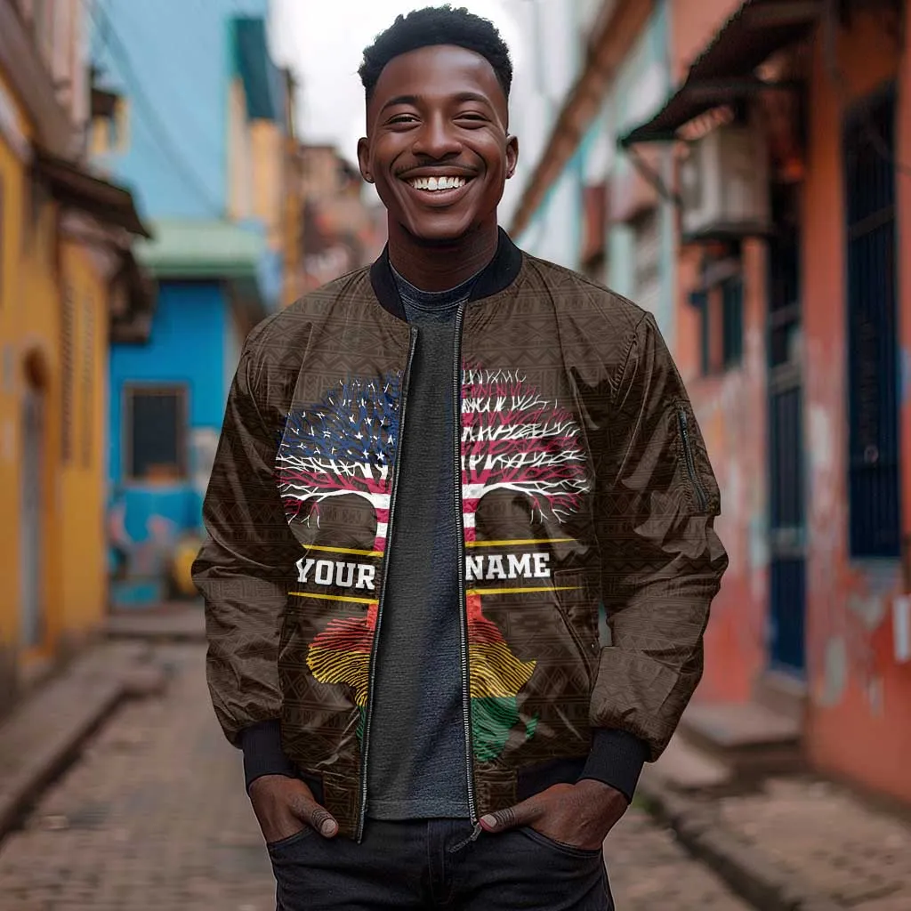 African Roots Design - Custom Personalized Sleeve Zip Bomber Jacket DT02