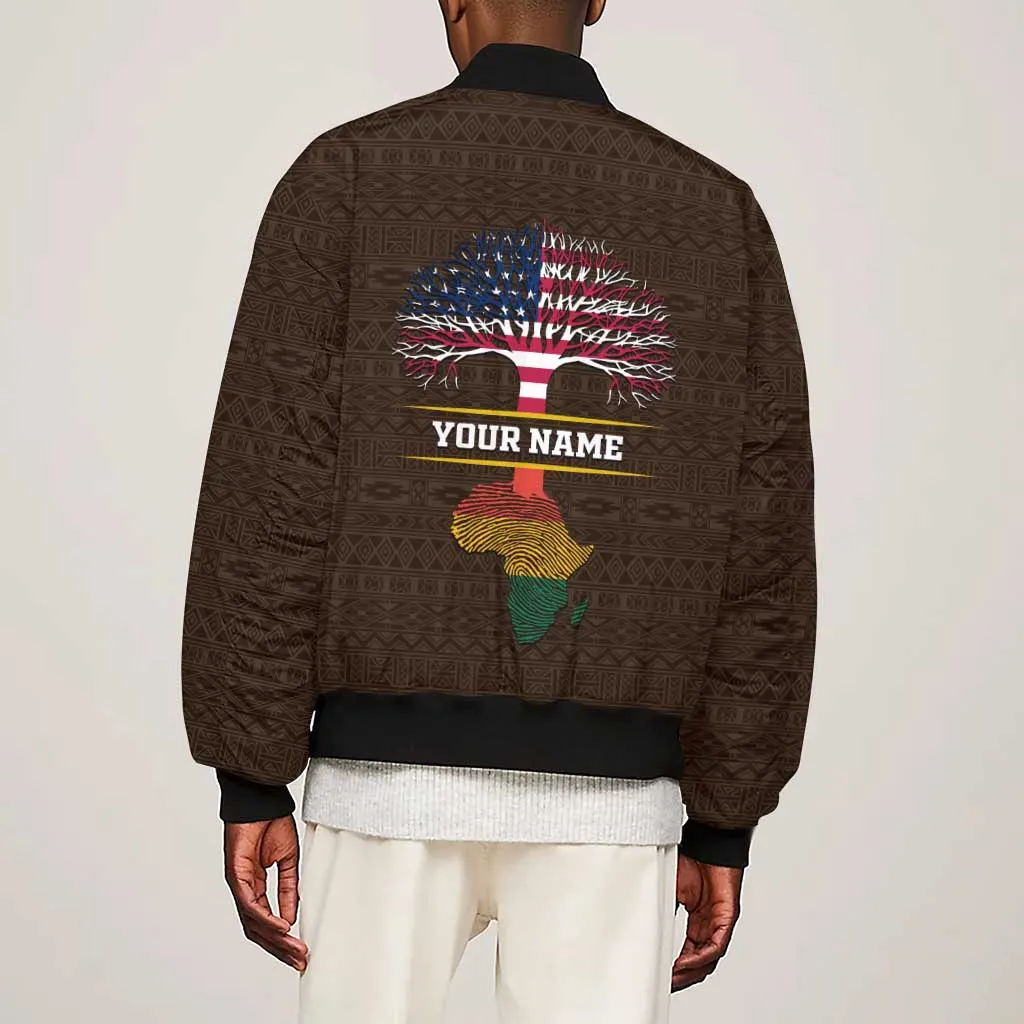 African Roots Design - Custom Personalized Sleeve Zip Bomber Jacket DT02
