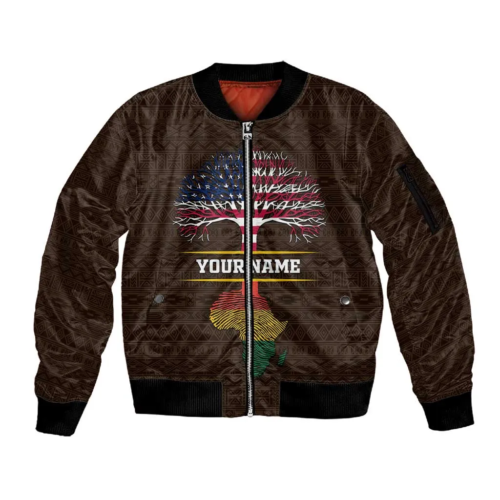 African Roots Design - Custom Personalized Sleeve Zip Bomber Jacket DT02