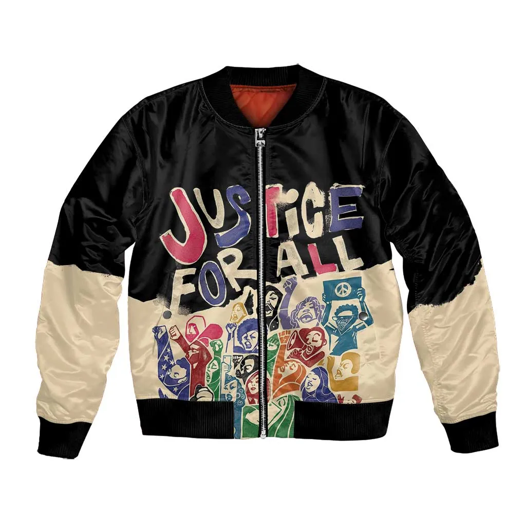 African Stand Firm Bomber Jacket Justice For All DT03