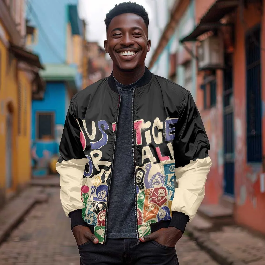African Stand Firm Bomber Jacket Justice For All DT03