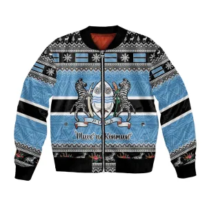 Afro Botswana Christmas Bomber Jacket Coat Of Arms - African Pattern LT15