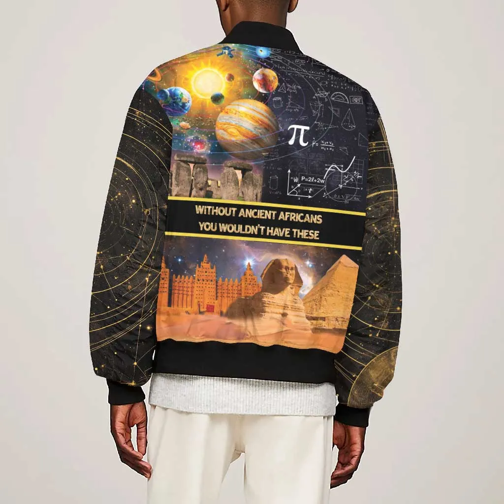 Afro Egyptian Pyramids Bomber Jacket Ancient African Achievements Galaxy DT04