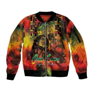 Afro-Jamaican Reggae Legend's Birthday Sleeve Zip Bomber Jacket One Love Jamaica LT03