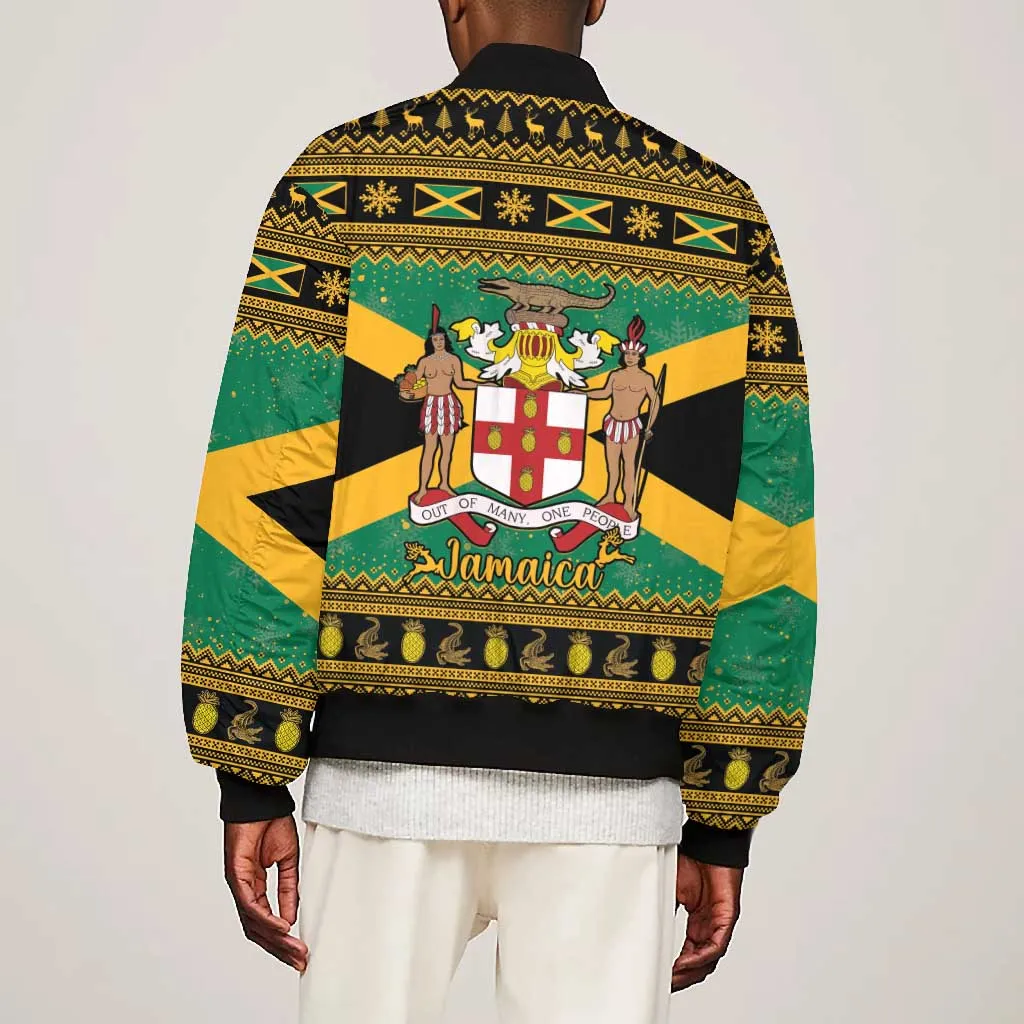 Afro-Jamaicans Bomber Jacket Coat Of Arms - Merry Christmas LT15