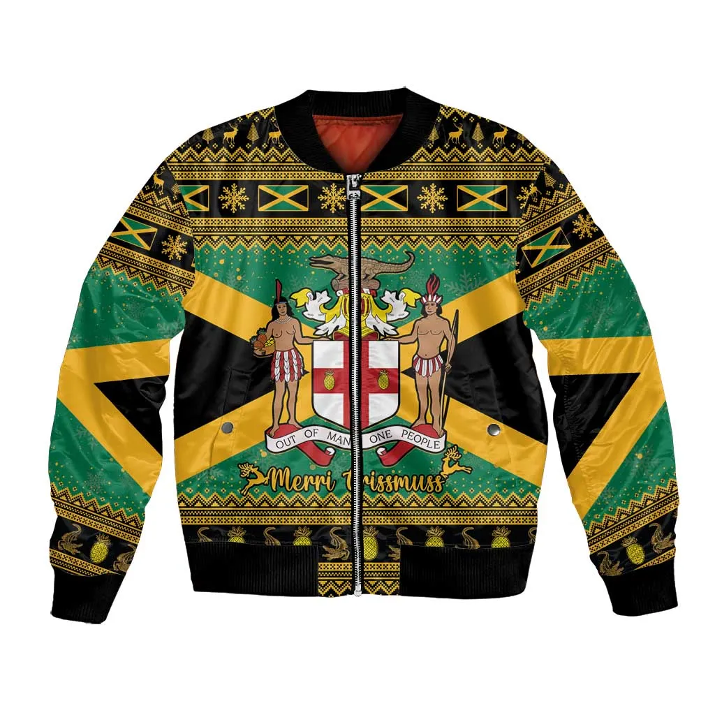 Afro-Jamaicans Bomber Jacket Coat Of Arms - Merry Christmas LT15
