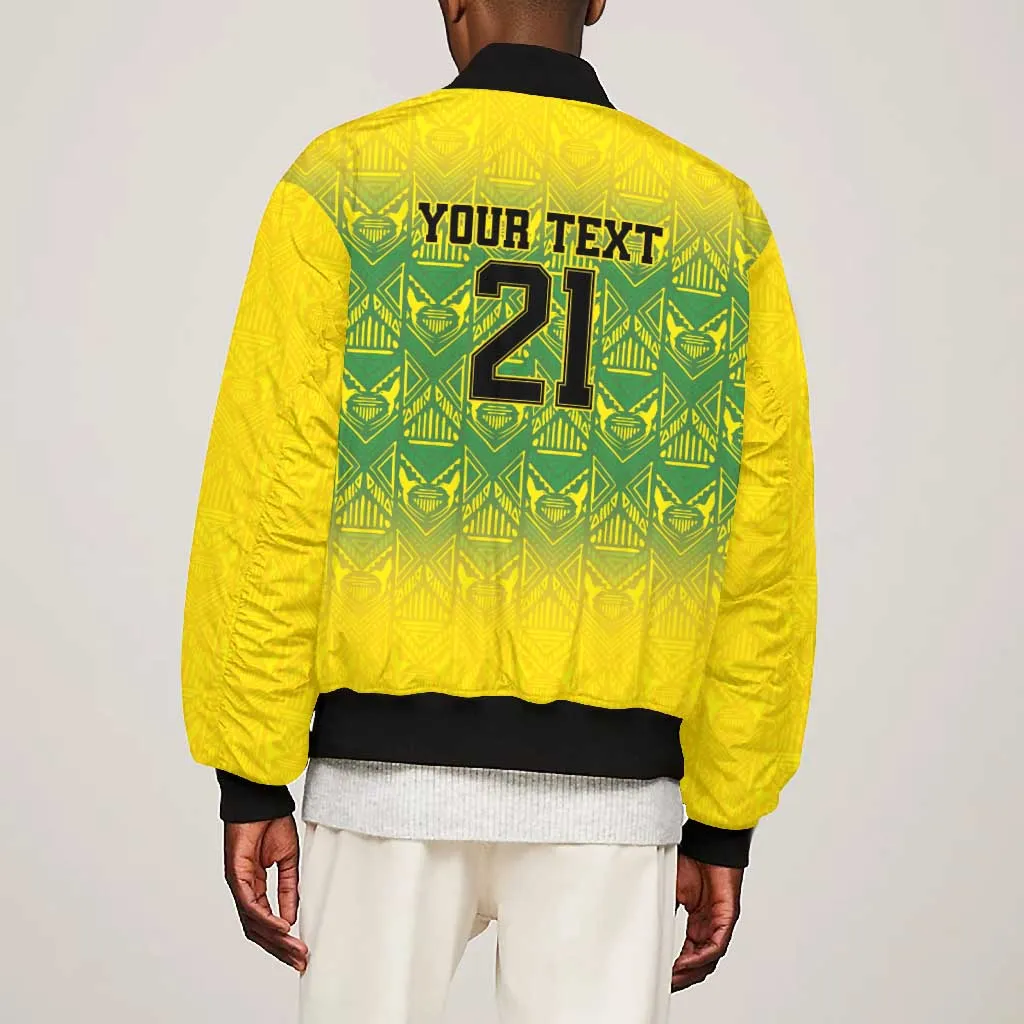 Afro-Jamaicans Custom Bomber Jacket Reggae Boyz With Traditional Pattern LT9