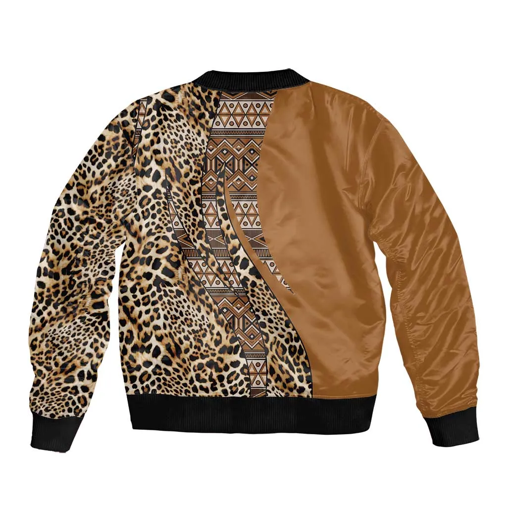 Afro Leopard Mix Native Tribal Pattern Bomber Jacket LT9