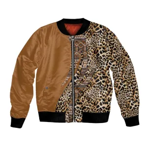 Afro Leopard Mix Native Tribal Pattern Bomber Jacket LT9