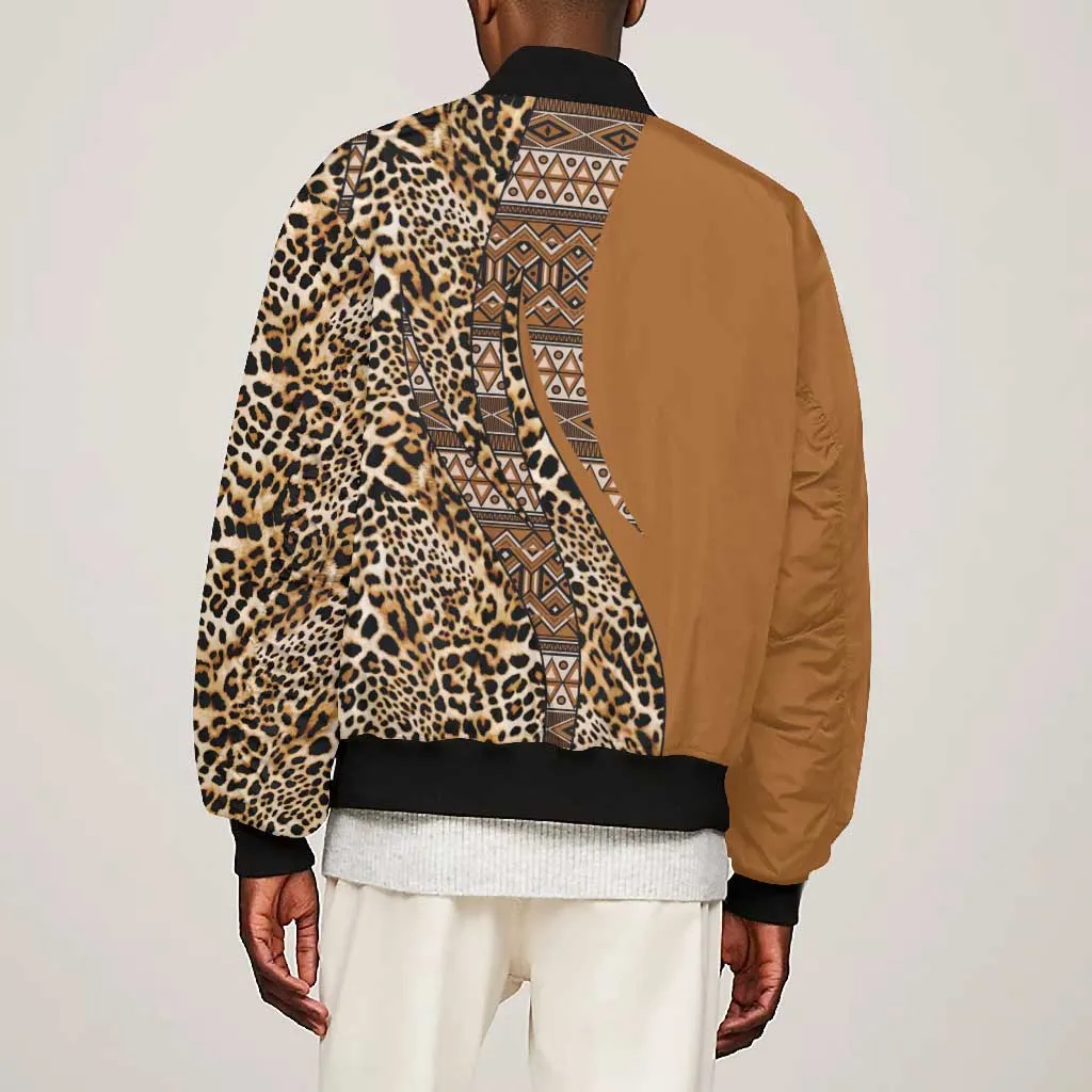 Afro Leopard Mix Native Tribal Pattern Bomber Jacket LT9